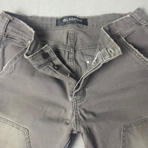 VALABASAS Carpenter Jeans Size 36 Paisley Trim Distressed Denim Pants - Picture 10 of 16